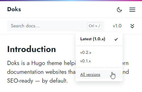 Versioned Documentation Support